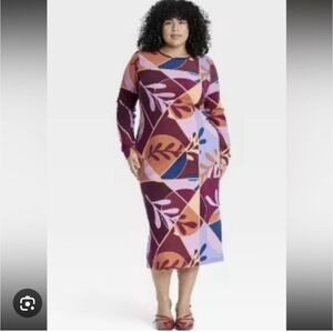 Target Women's Multicolor Long Sleeve Dress
